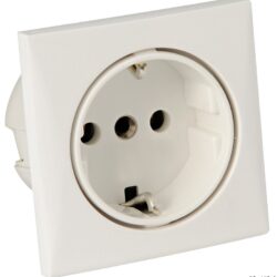 Presa AC 220 V tipo Schuko bianca